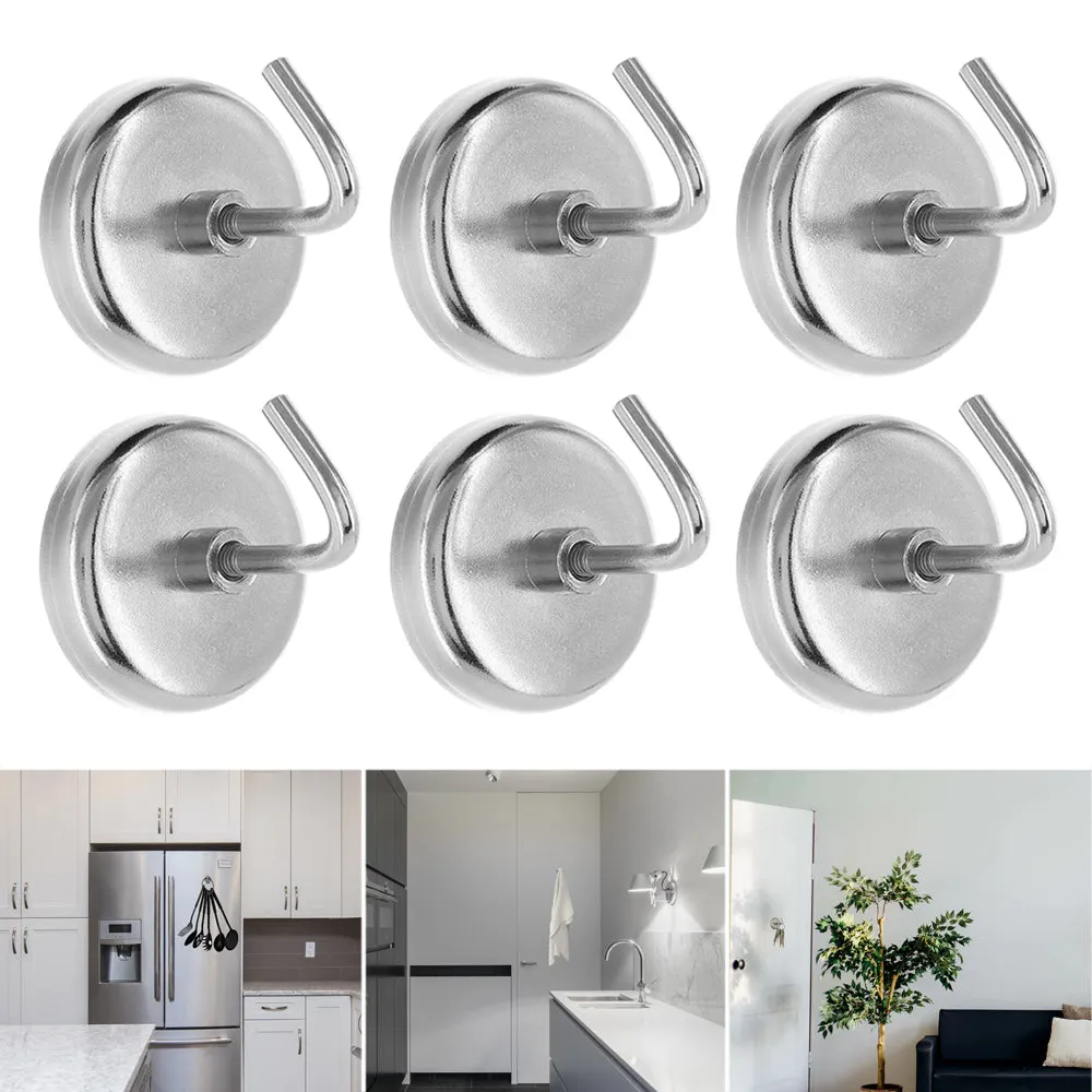 10 Pc Magnetic Hooks 1 1/2 Heavy Duty 8lb Capacity Refrigerator Kitchen Garage