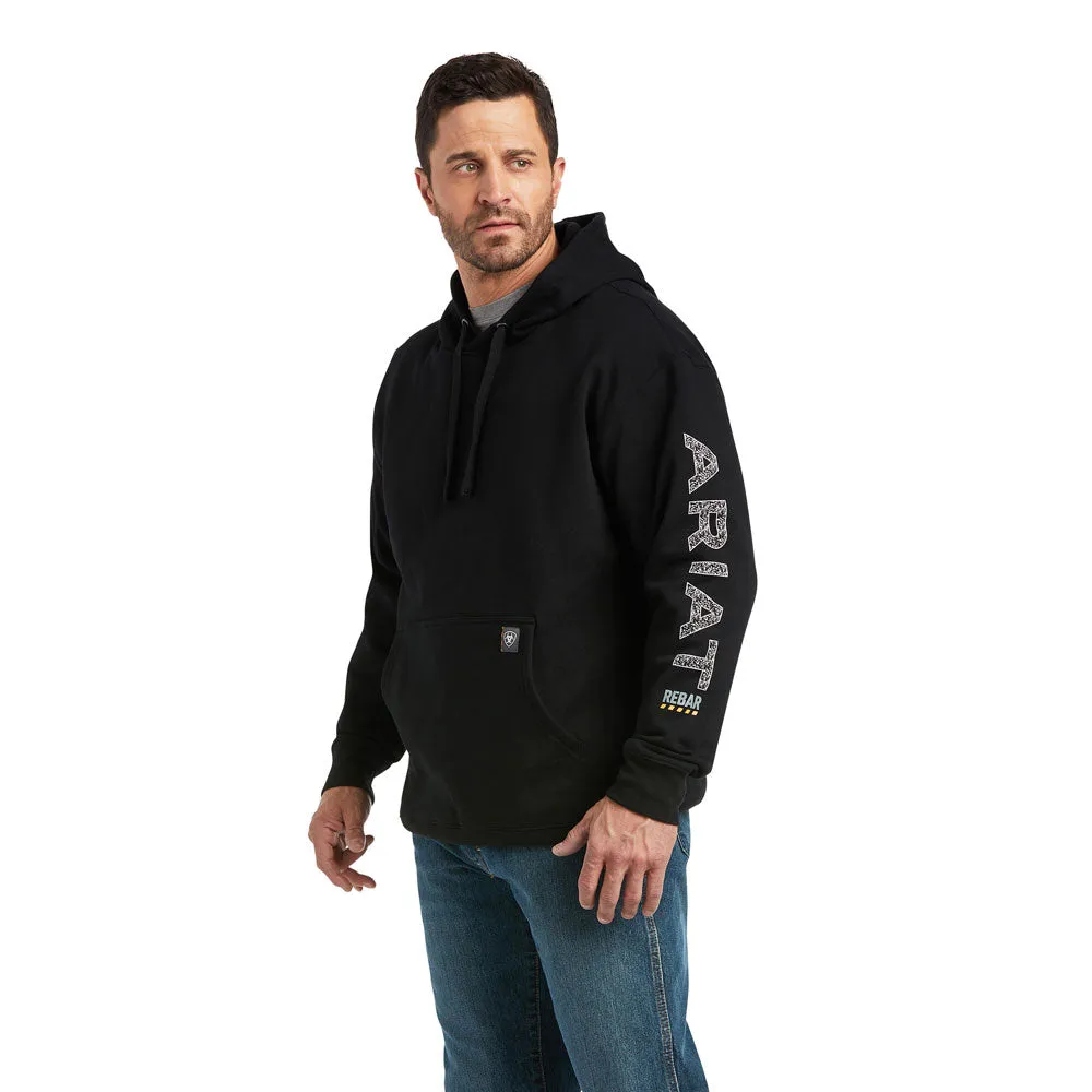 10037616 Ariat Men's Rebar Roughneck Pullover Hoodie - Black