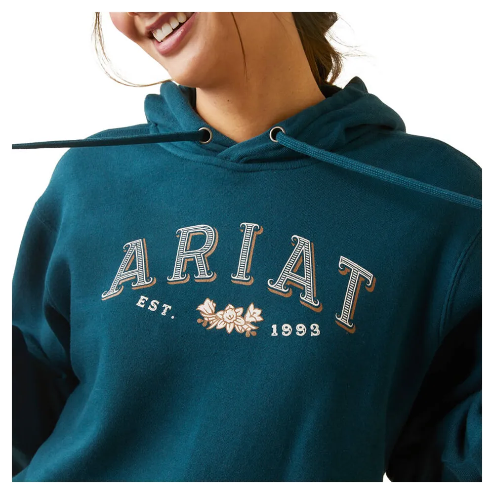 10046446 Ariat Women's REAL Flora Hoodie - Reflecting Pond