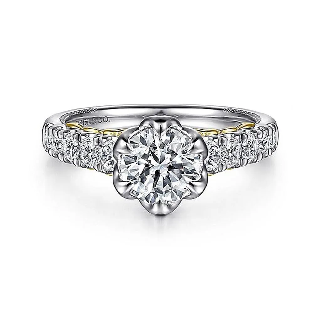 14K White Gold 'Basia' Classic Round Diamond Engagement Ring