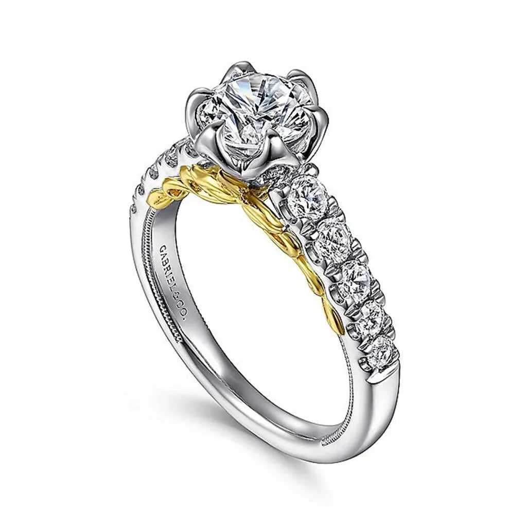 14K White Gold 'Basia' Classic Round Diamond Engagement Ring