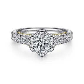 14K White Gold 'Basia' Classic Round Diamond Engagement Ring