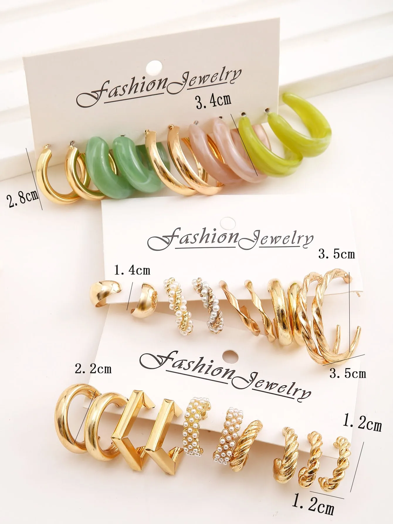 15pairs Faux Pearl Decor Earrings