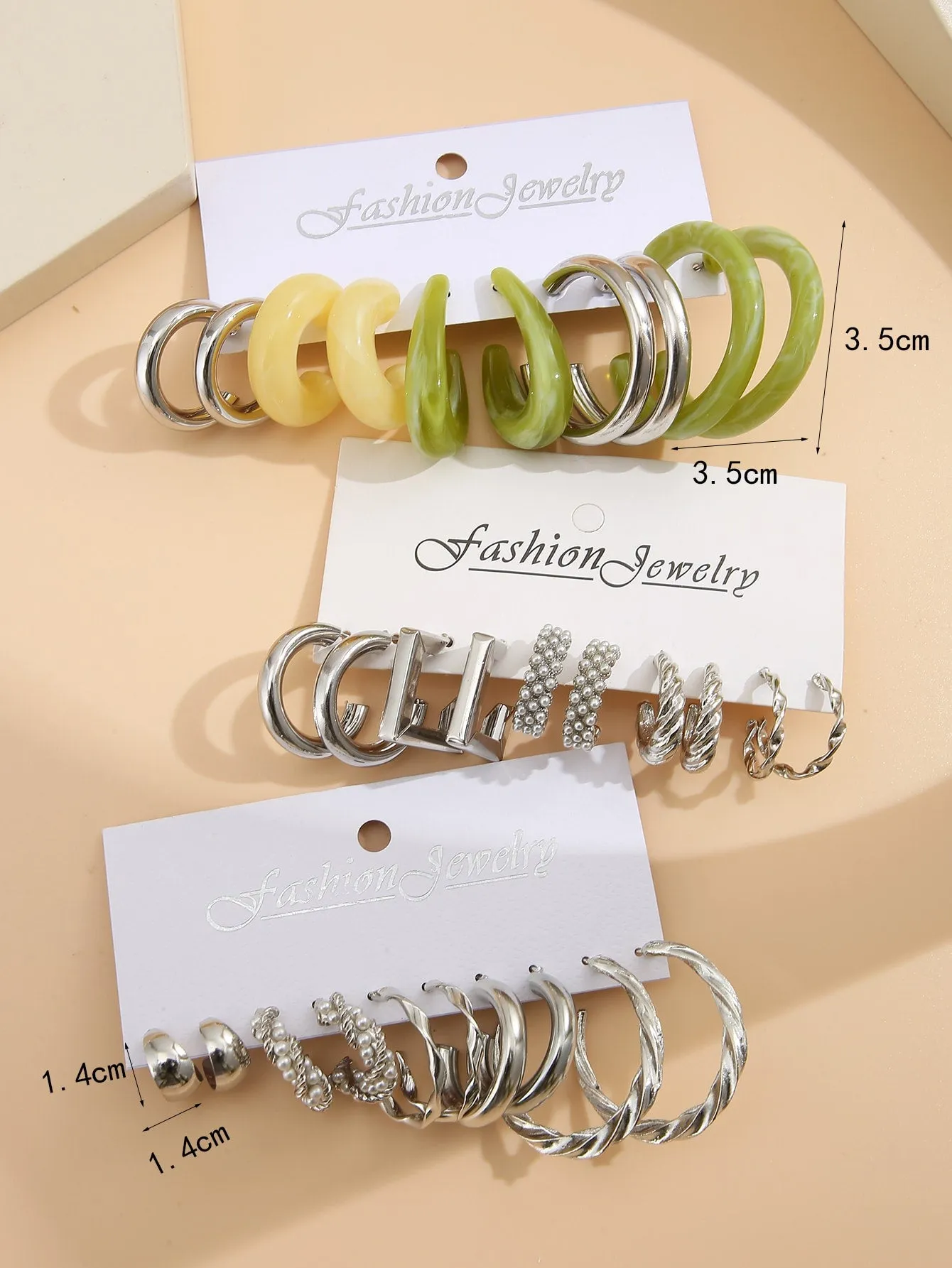 15pairs Faux Pearl Decor Earrings