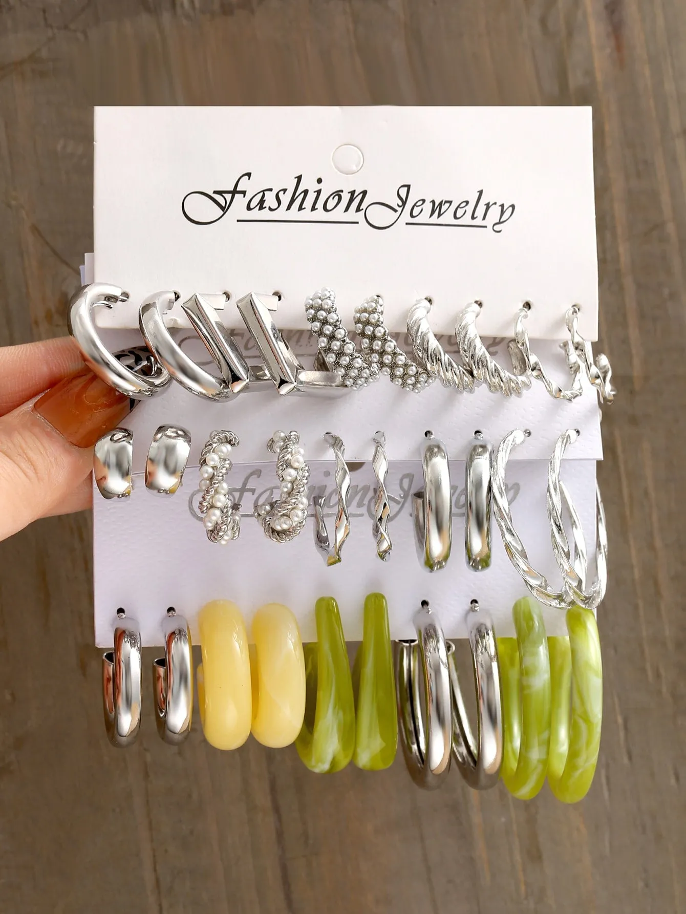 15pairs Faux Pearl Decor Earrings