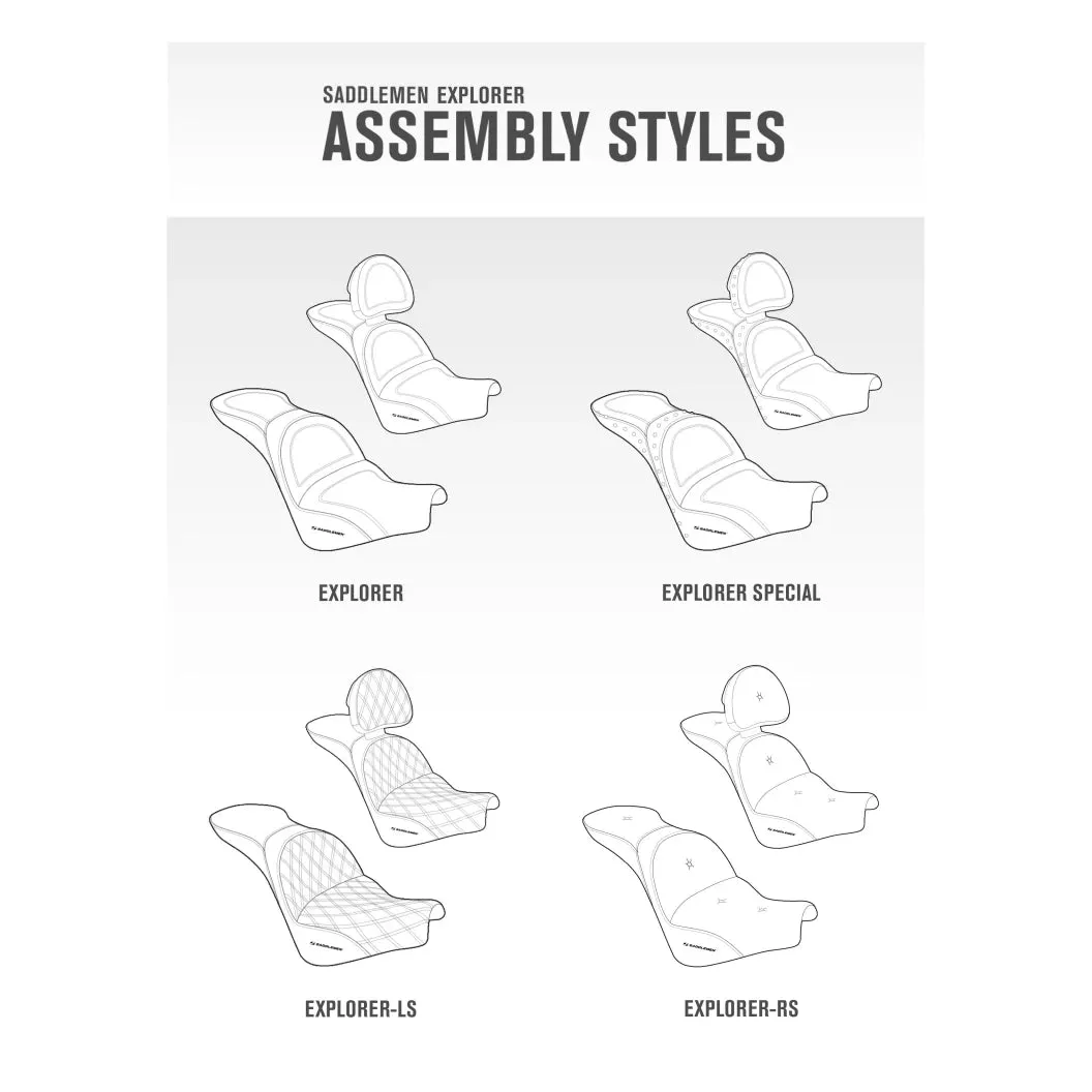 2018-2022 FLDE, FLHC/S, FLSL Explorer™ Seat with Driver's Backrest
