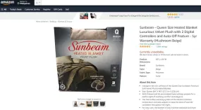 31622041 SUNBEAM HEATED BLANKET  QUEEN SIZE