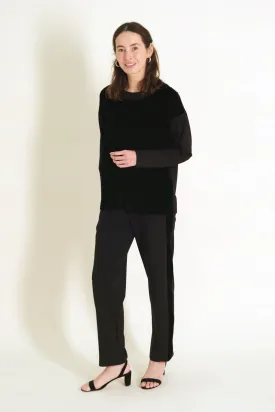38" Ponte/Velvet Tux Stripe Pant