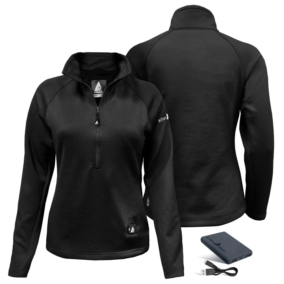 ActionHeat 5V Women's 1/2 Zip Pullover Battery Heated Shirt