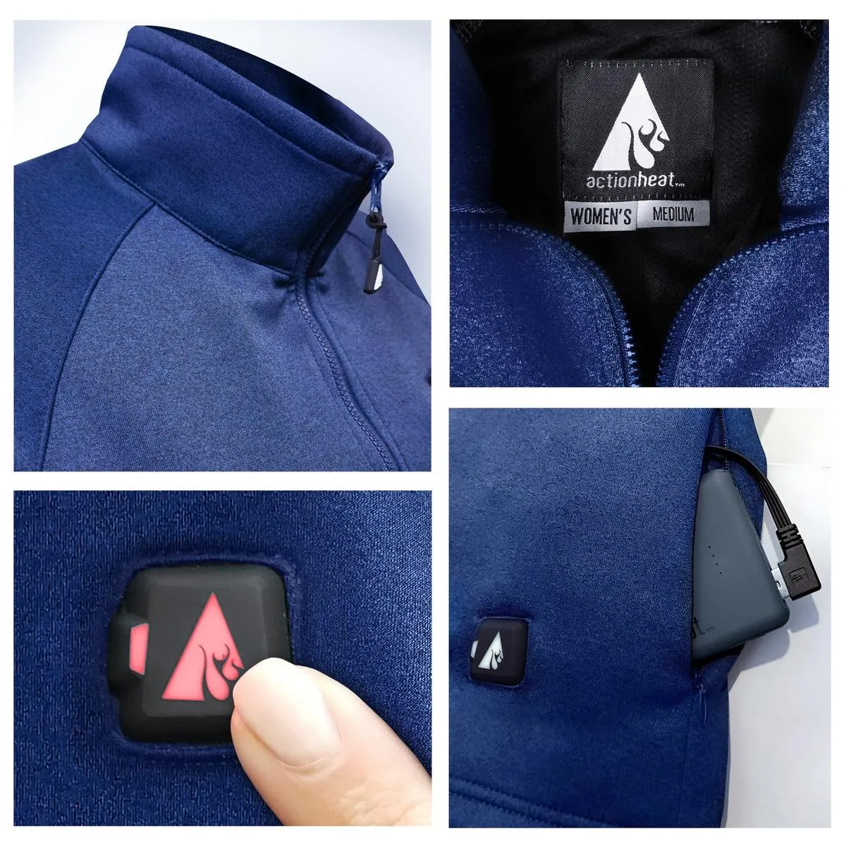 ActionHeat 5V Women's 1/2 Zip Pullover Battery Heated Shirt