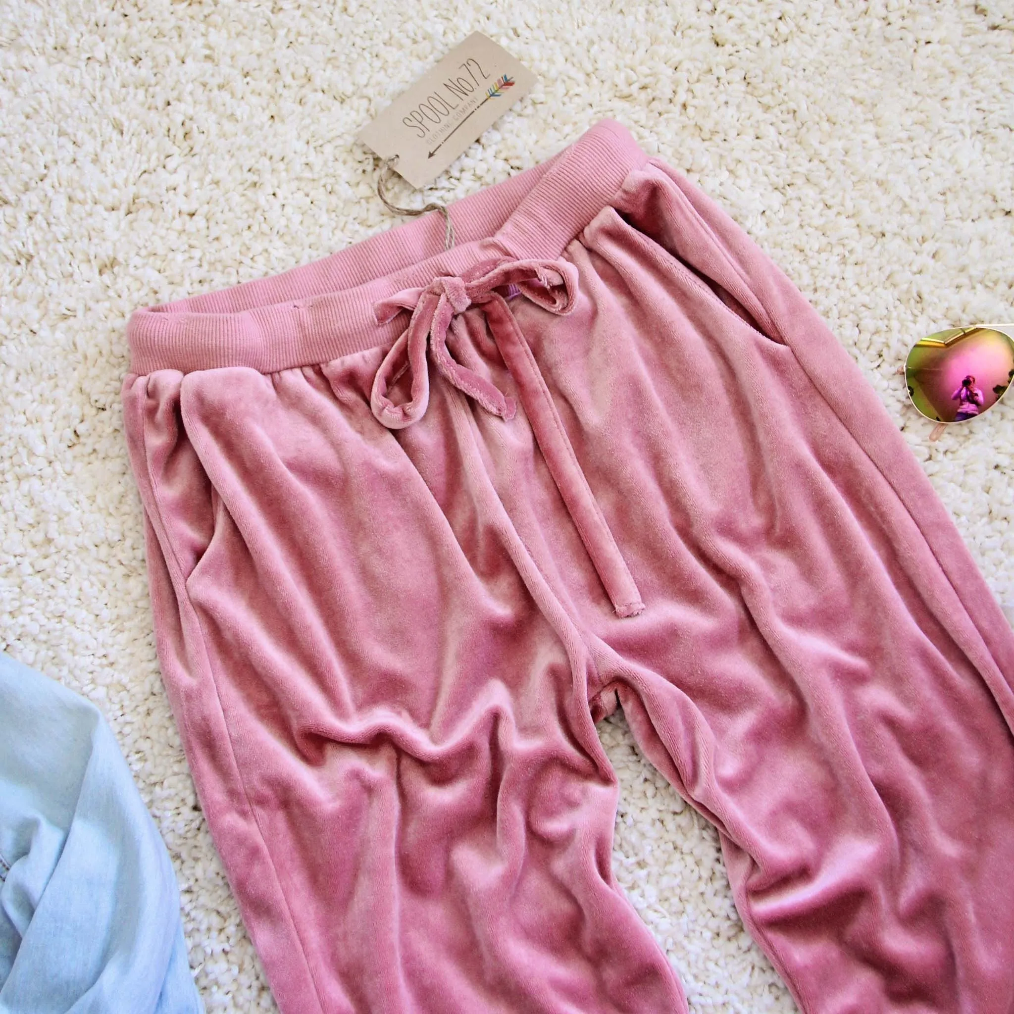 Agave Rose Velvet Joggers