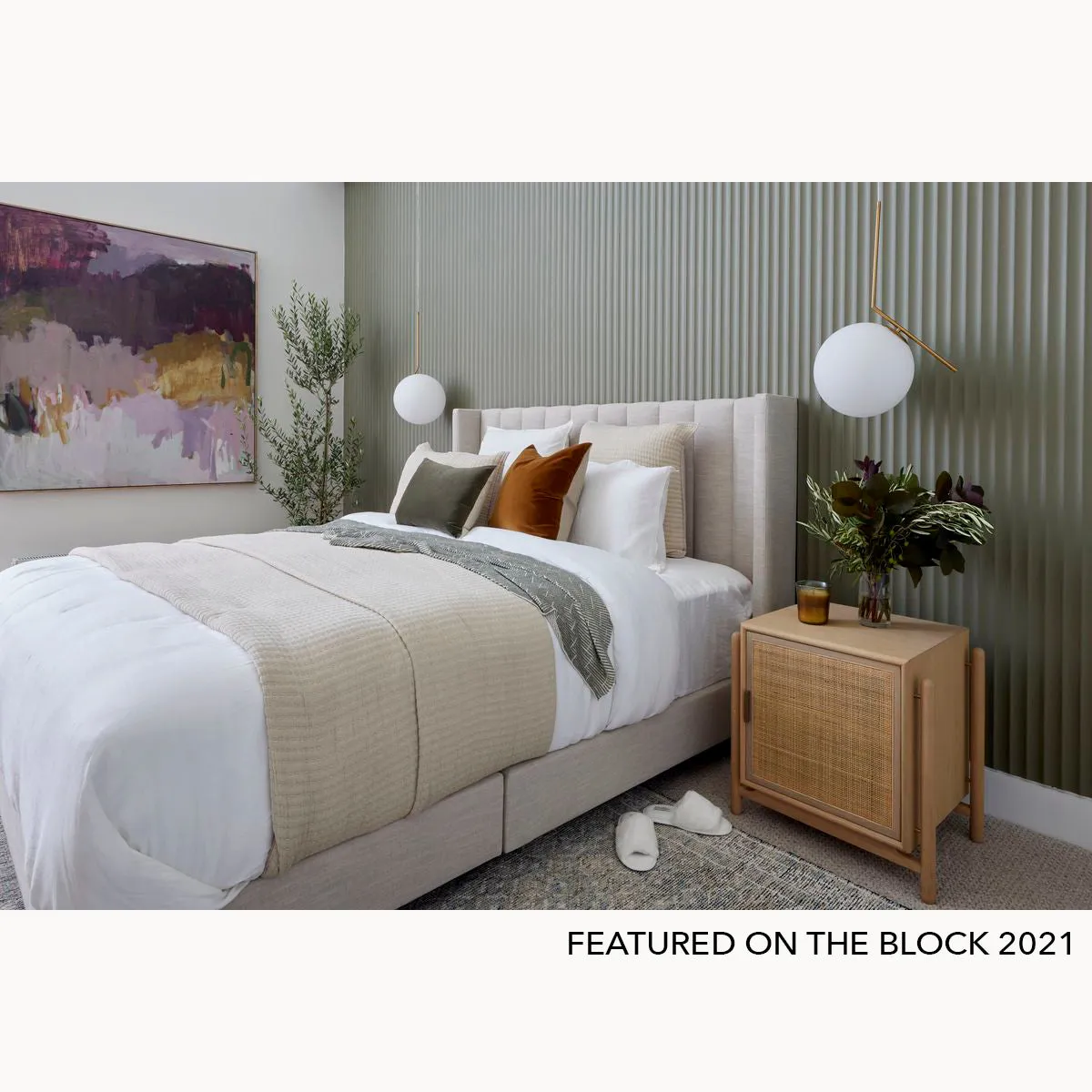 Alfa Rattan Left Bedside Table