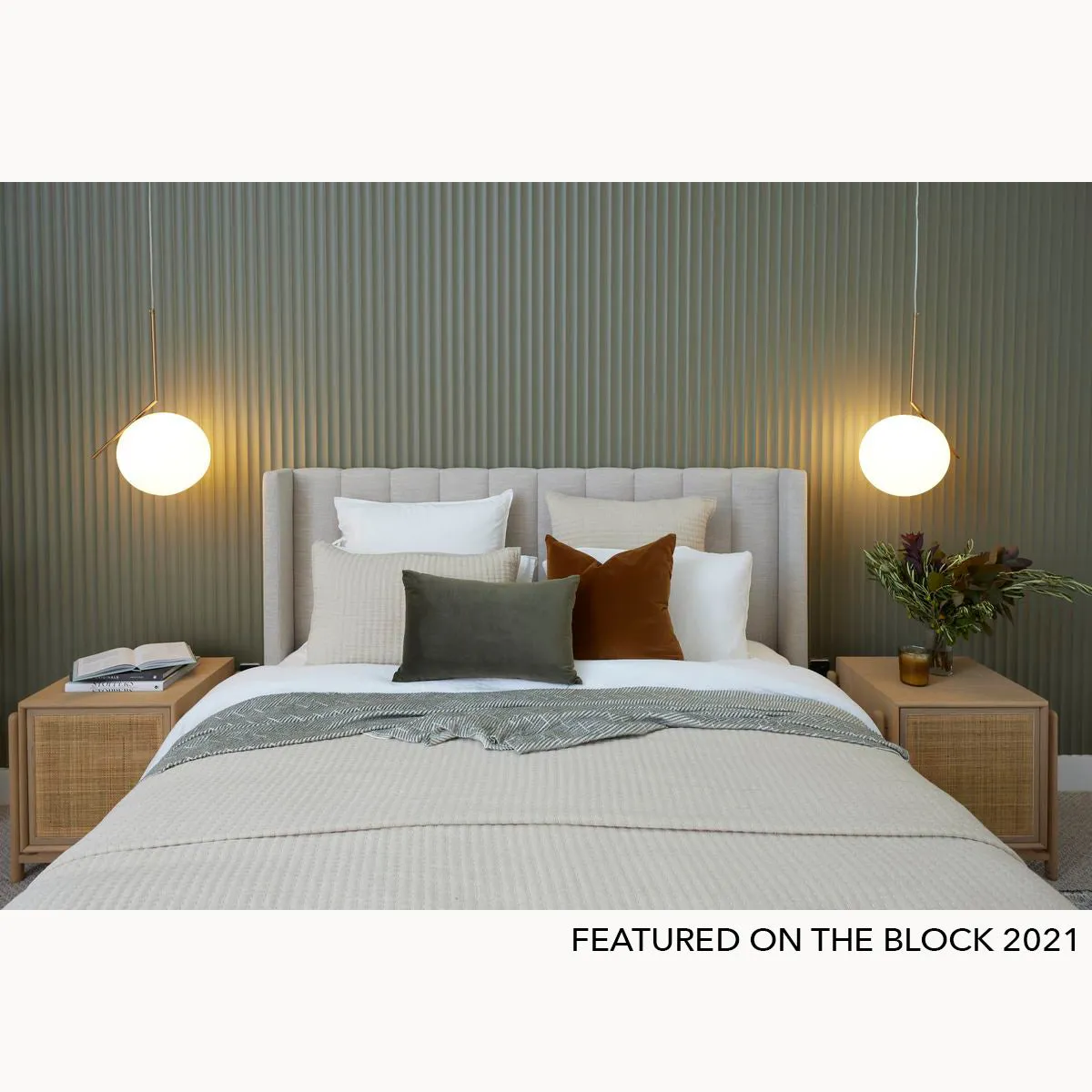 Alfa Rattan Left Bedside Table