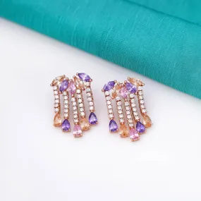 Amethyst Rhodolite Earrings