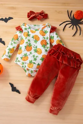 *App Exclusive* Baby Girls' Pumpkin Top and Velour Pants