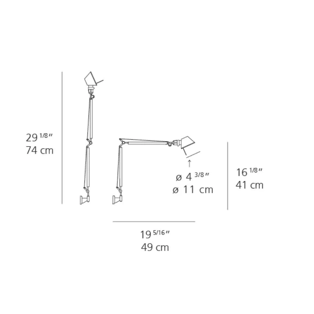 Artemide Tolomeo Micro wall lamp LED 3000K