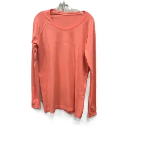 Athletic Top Long Sleeve Crewneck By Lululemon In Orange, Size: L