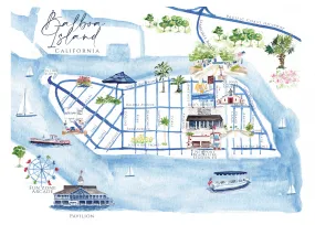 Balboa Island Map Print 8x10 Matte
