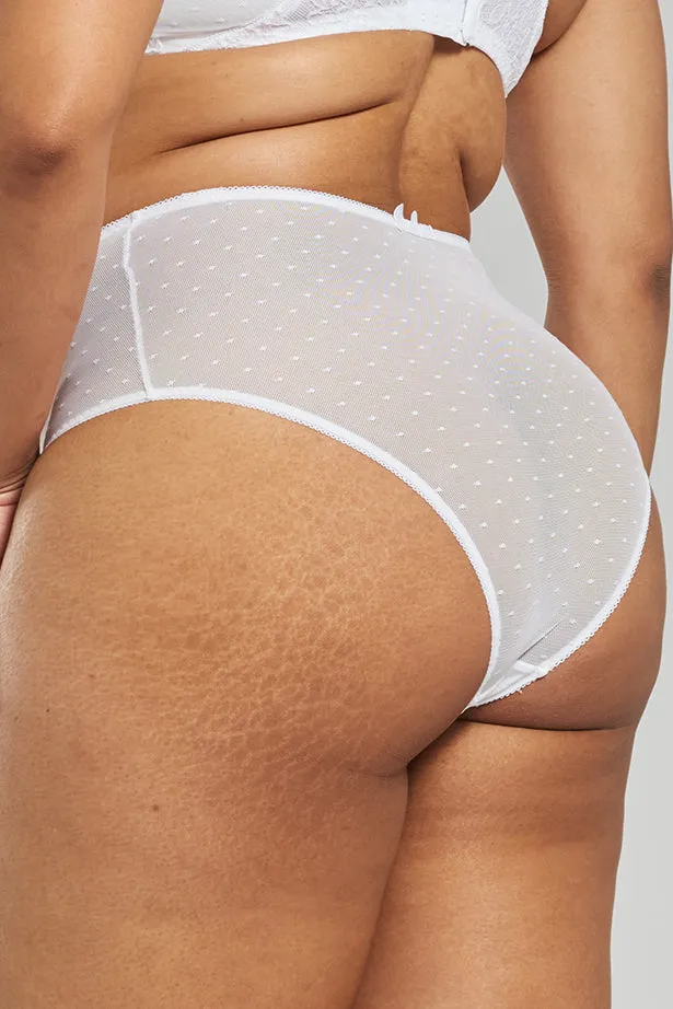 Banksia recycled-tulle high-rise briefs - Glacier White
