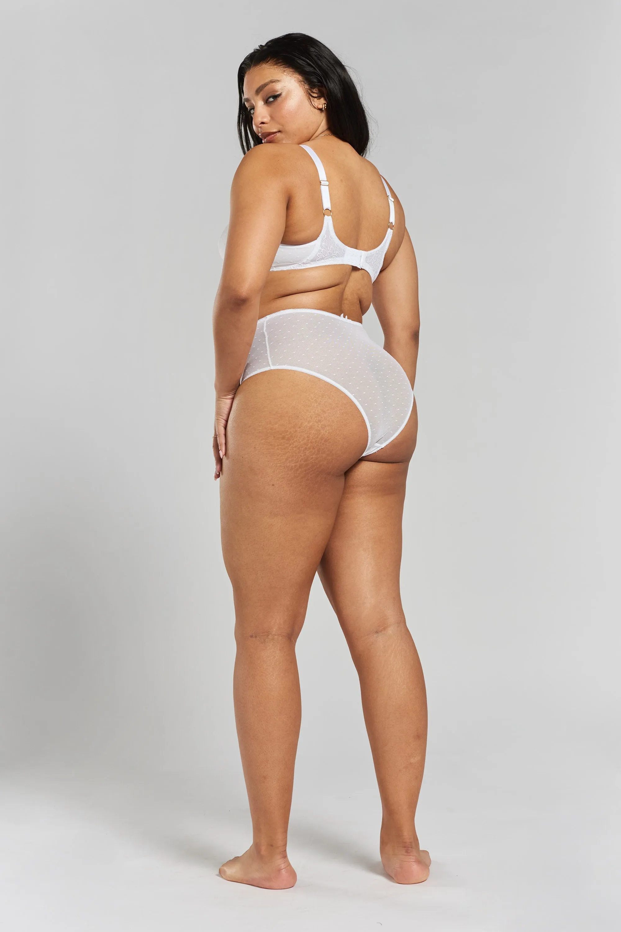 Banksia recycled-tulle high-rise briefs - Glacier White