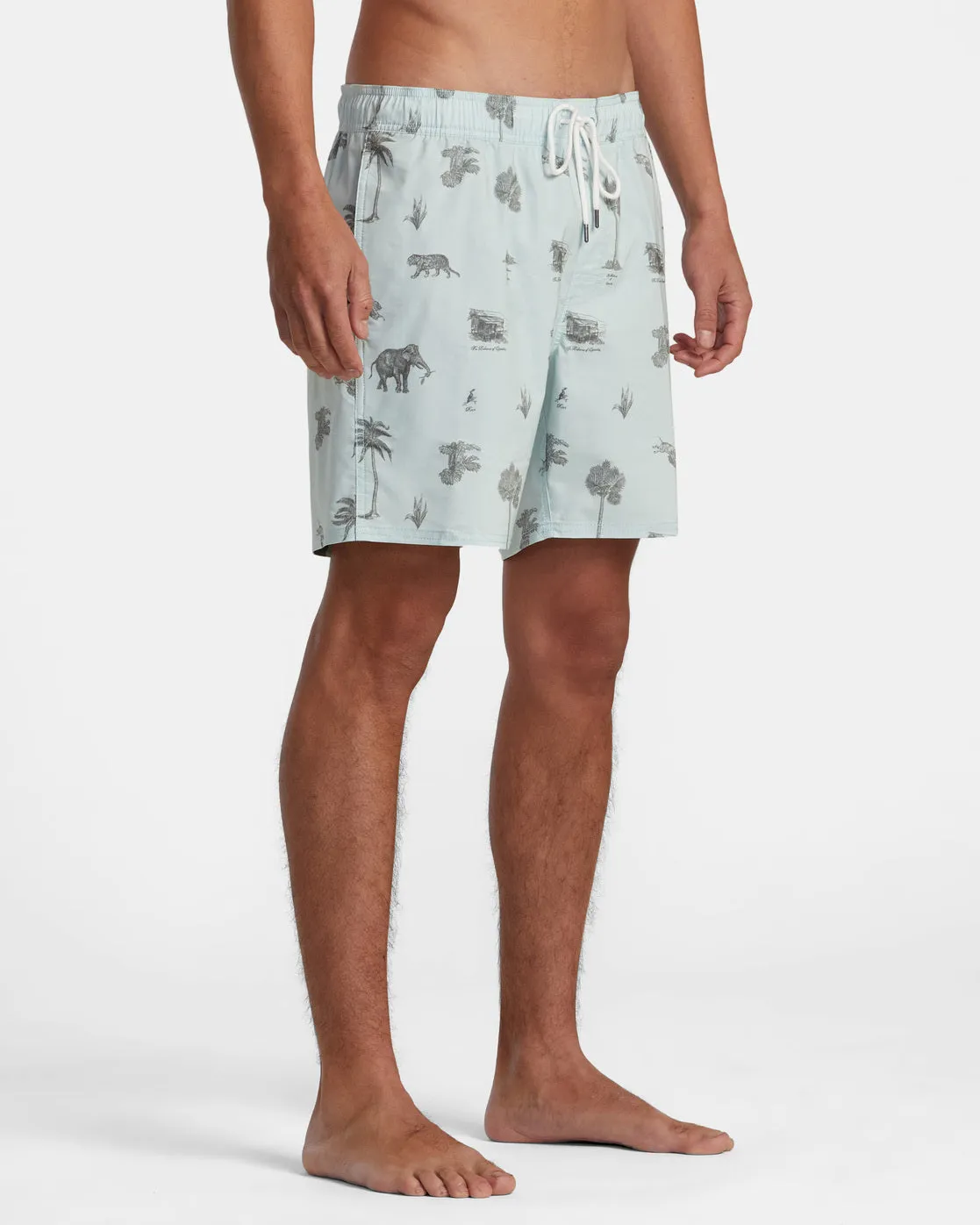 Barnes Elastic Waist Boardshorts 17" - Cool Blue