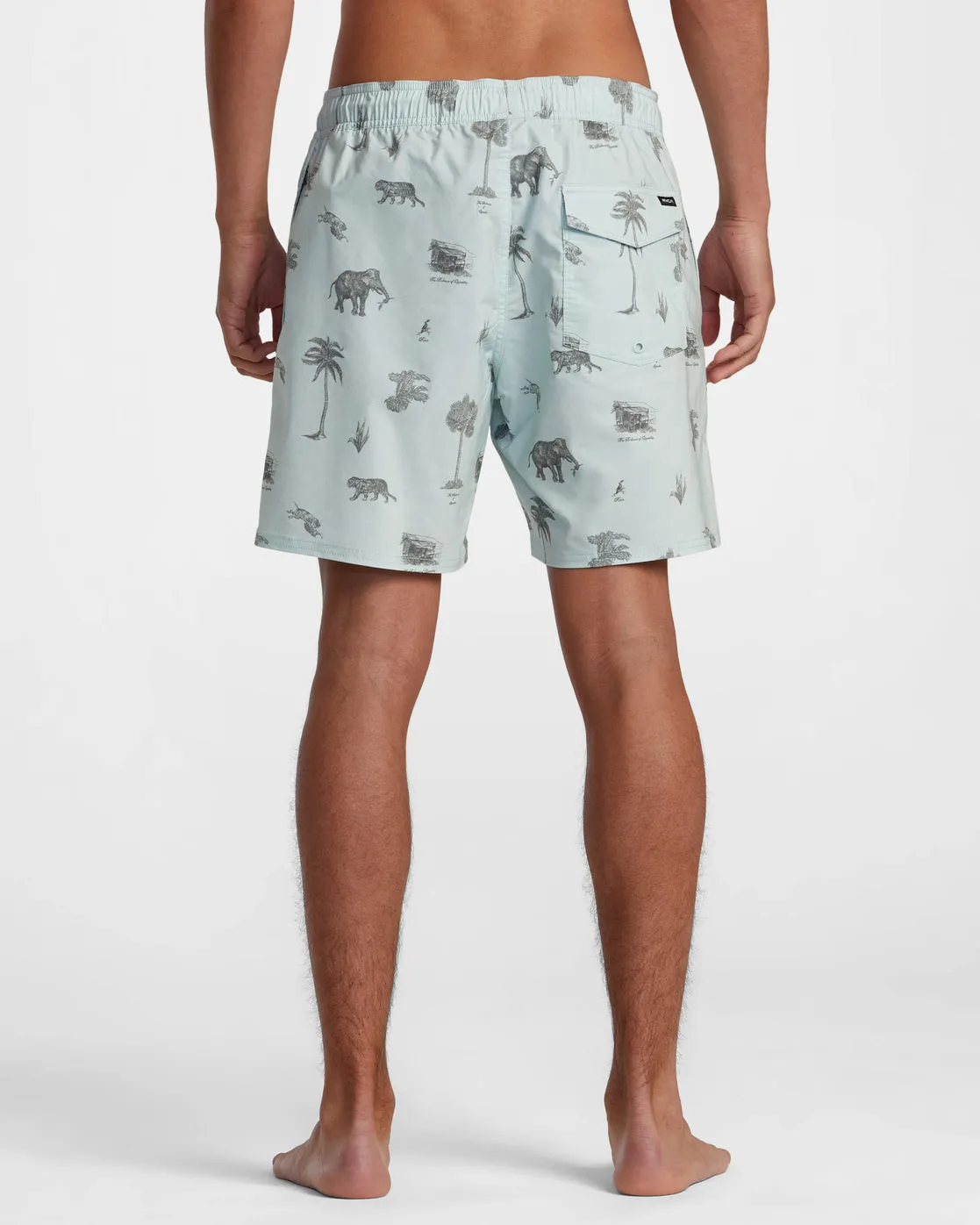 Barnes Elastic Waist Boardshorts 17" - Cool Blue