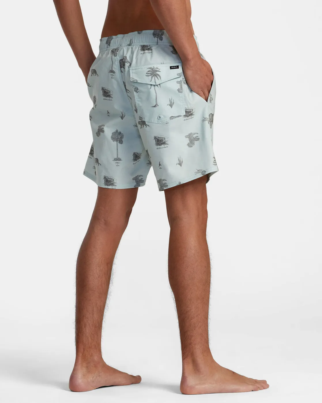 Barnes Elastic Waist Boardshorts 17" - Cool Blue
