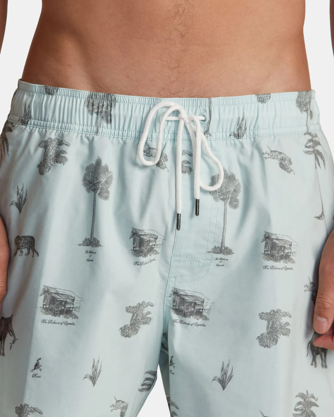 Barnes Elastic Waist Boardshorts 17" - Cool Blue