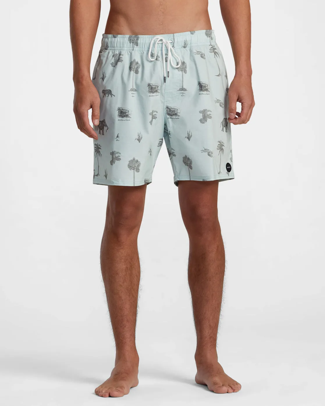 Barnes Elastic Waist Boardshorts 17" - Cool Blue