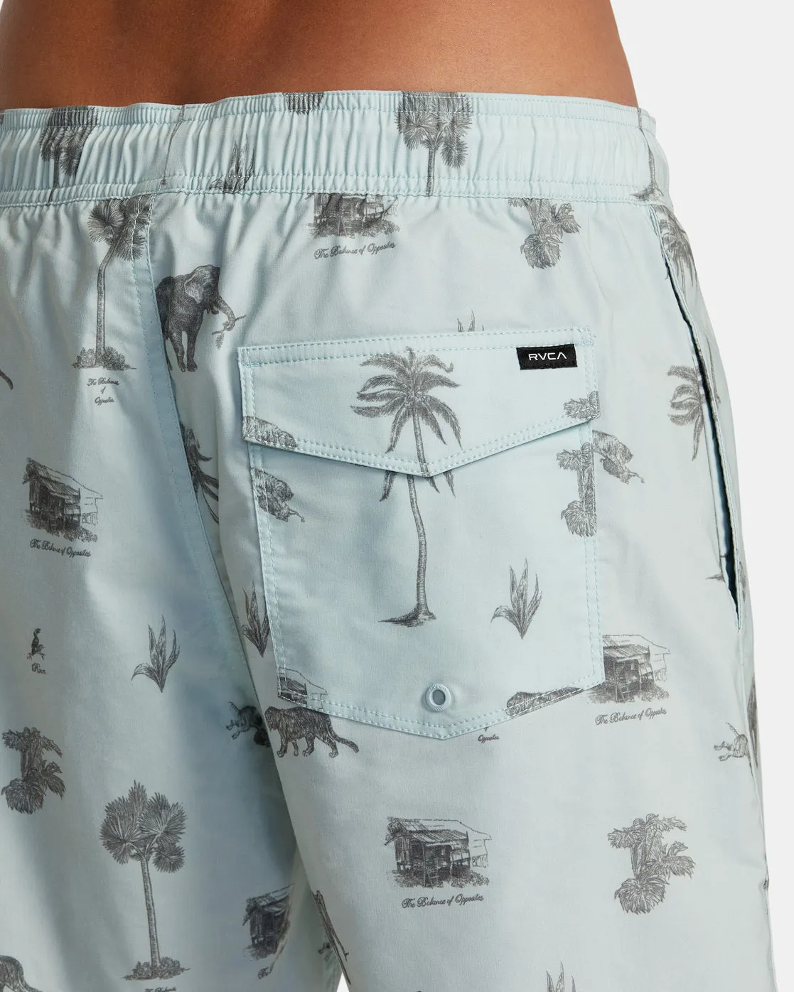 Barnes Elastic Waist Boardshorts 17" - Cool Blue