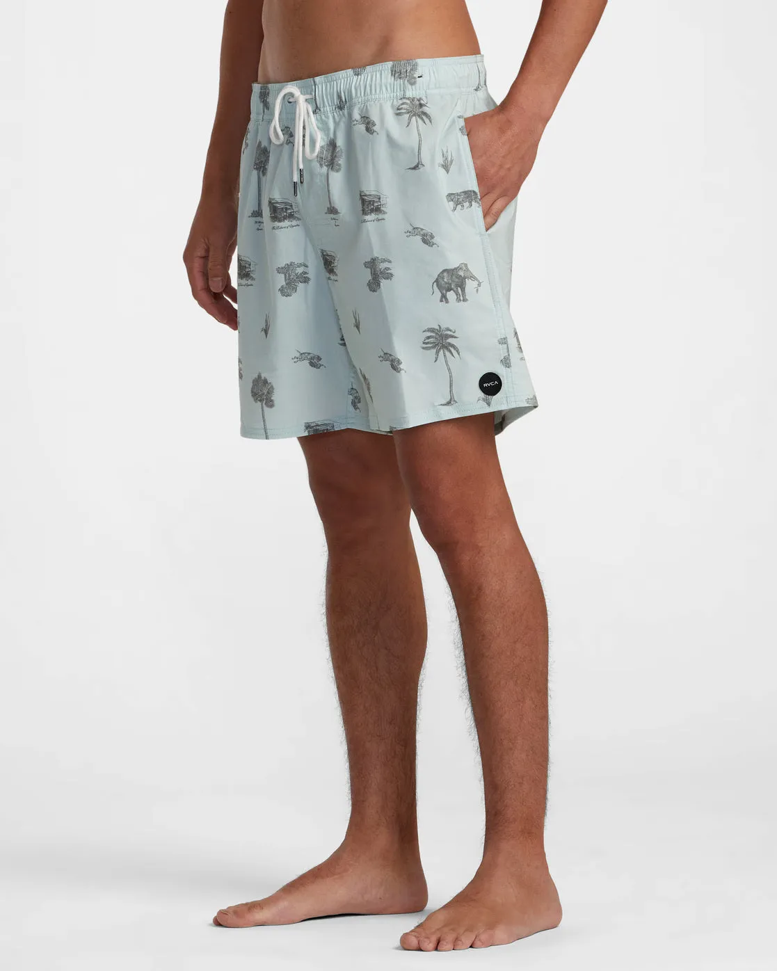 Barnes Elastic Waist Boardshorts 17" - Cool Blue