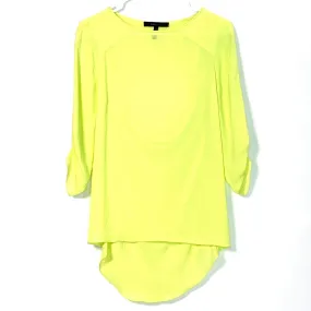 BCBG MAXAZRIA Womens Size XS Yellow Blouse Hi-Lo Top Shirt