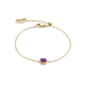 Birthstone February Bracelet Sugilite Gold