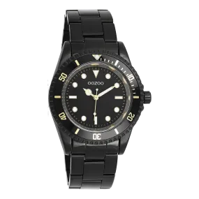 Black OOZOO watch with black stainless steel bracelet - C11149