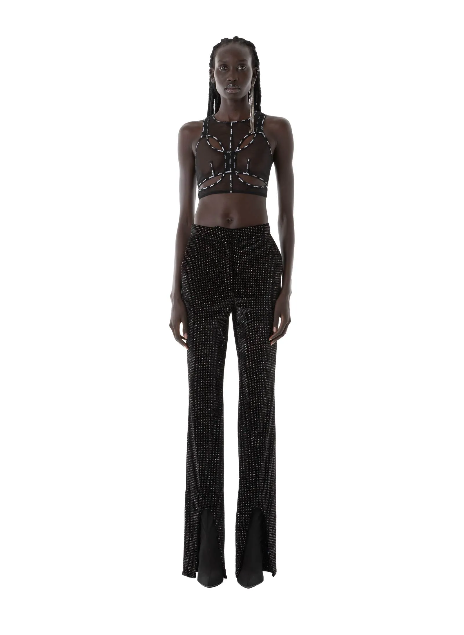 Black Sparckle Velvet Pants