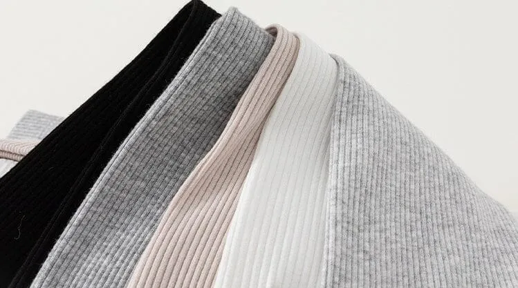 Bowknot Ribbed Slit Leggings