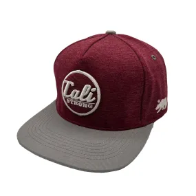 CALI Strong Classic Tactical Hat Flat Bill Morale Patch Burgundy Heather White