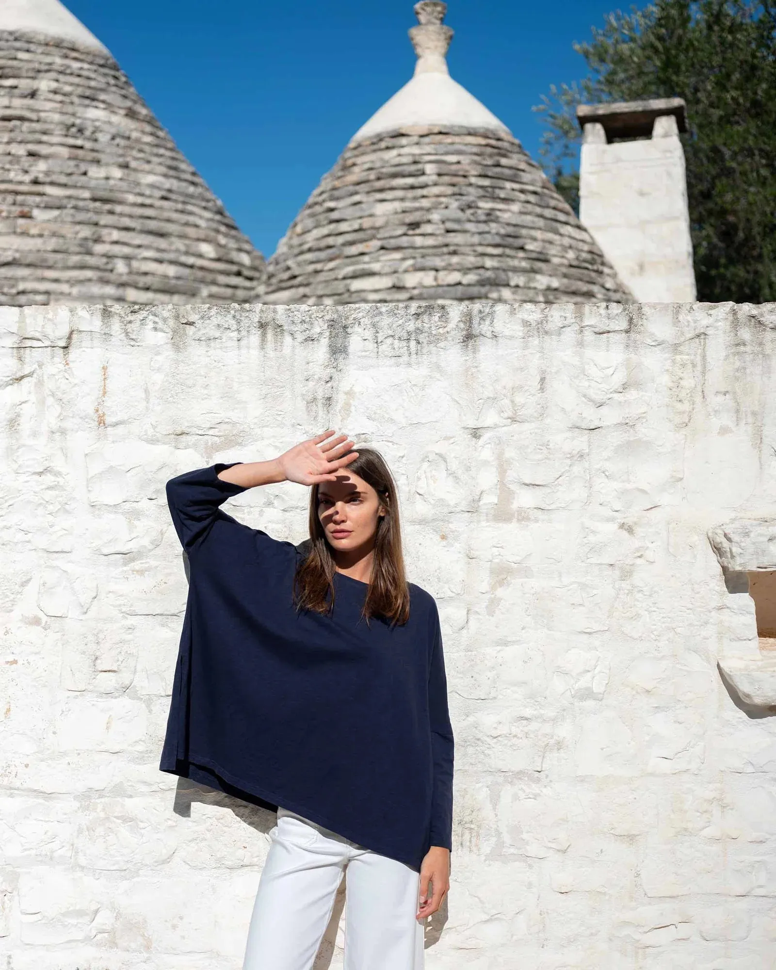 Catalina Slub Tee in Navy