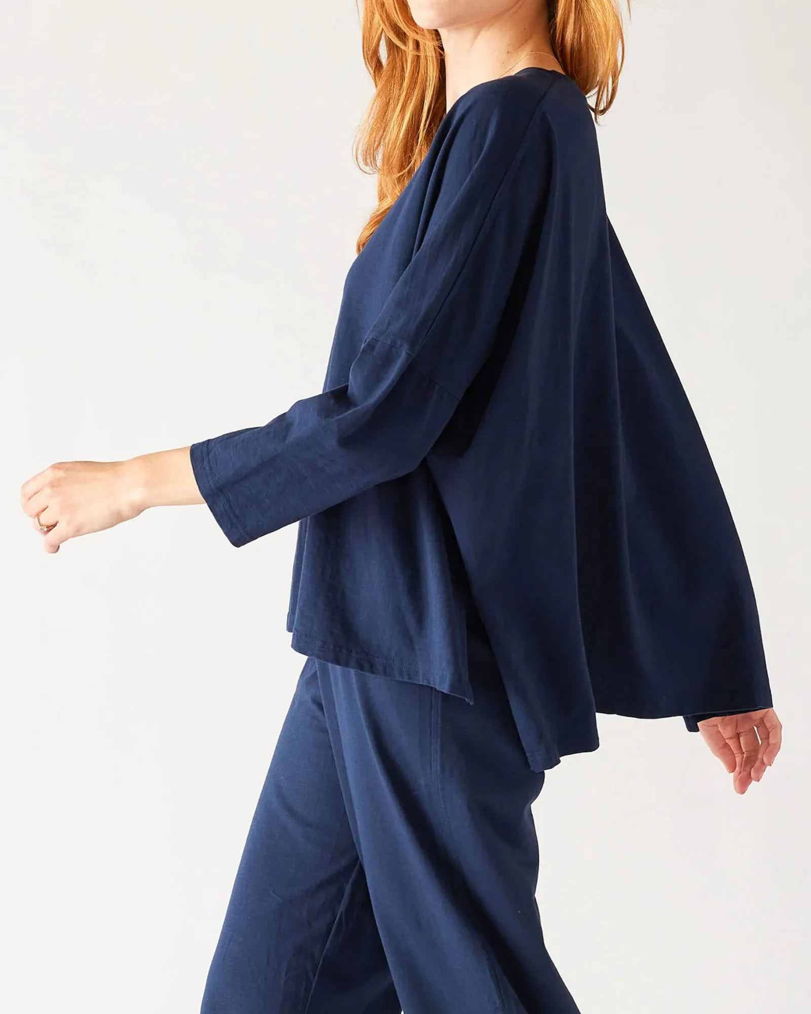 Catalina Slub Tee in Navy