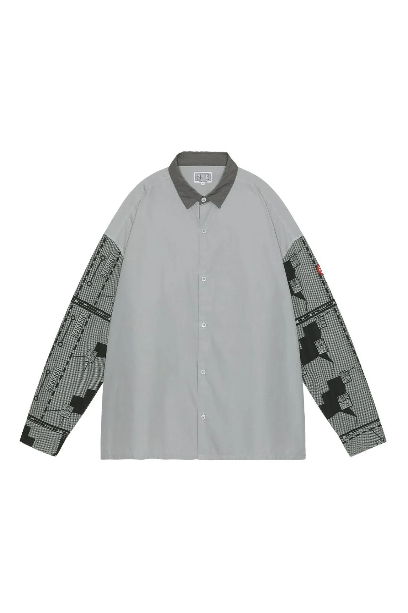 CAV EMPT - OVERDYE GRID SLEEVE BIG SHIRT