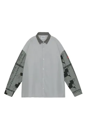 CAV EMPT - OVERDYE GRID SLEEVE BIG SHIRT
