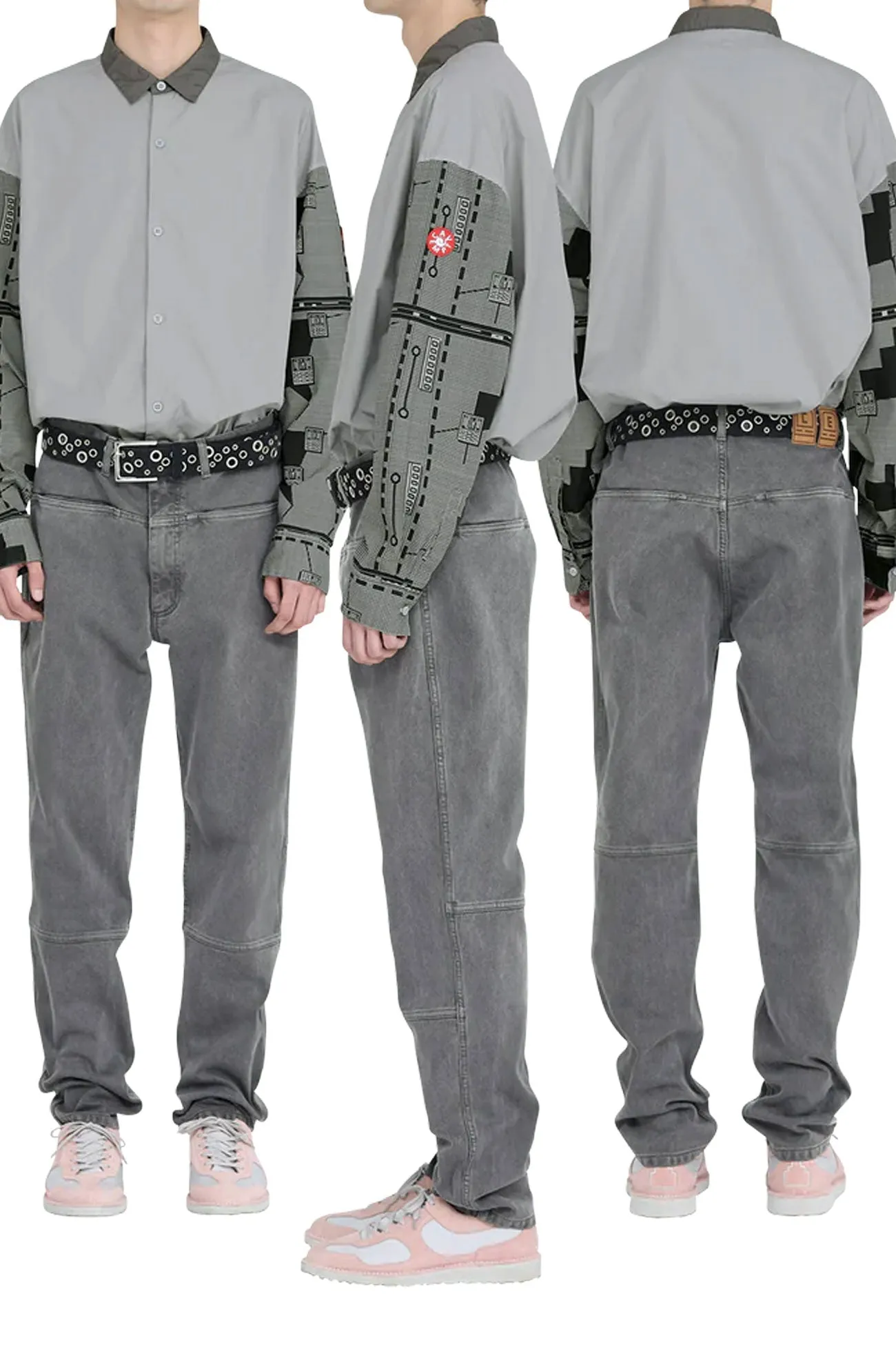 CAV EMPT - OVERDYE GRID SLEEVE BIG SHIRT