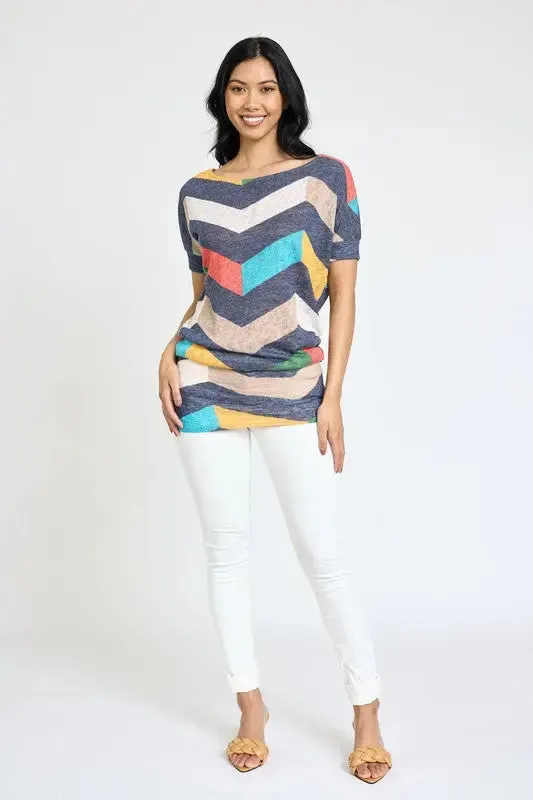 Chevron Dolman Top