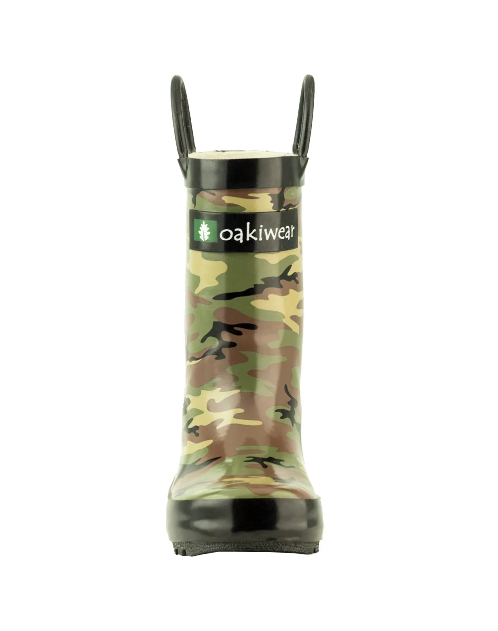 CHILDREN’S RUBBER RAIN BOOTS, ARMY CAMO