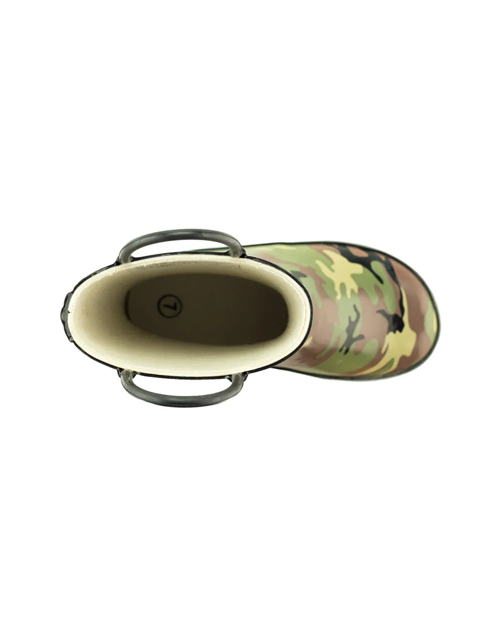 CHILDREN’S RUBBER RAIN BOOTS, ARMY CAMO