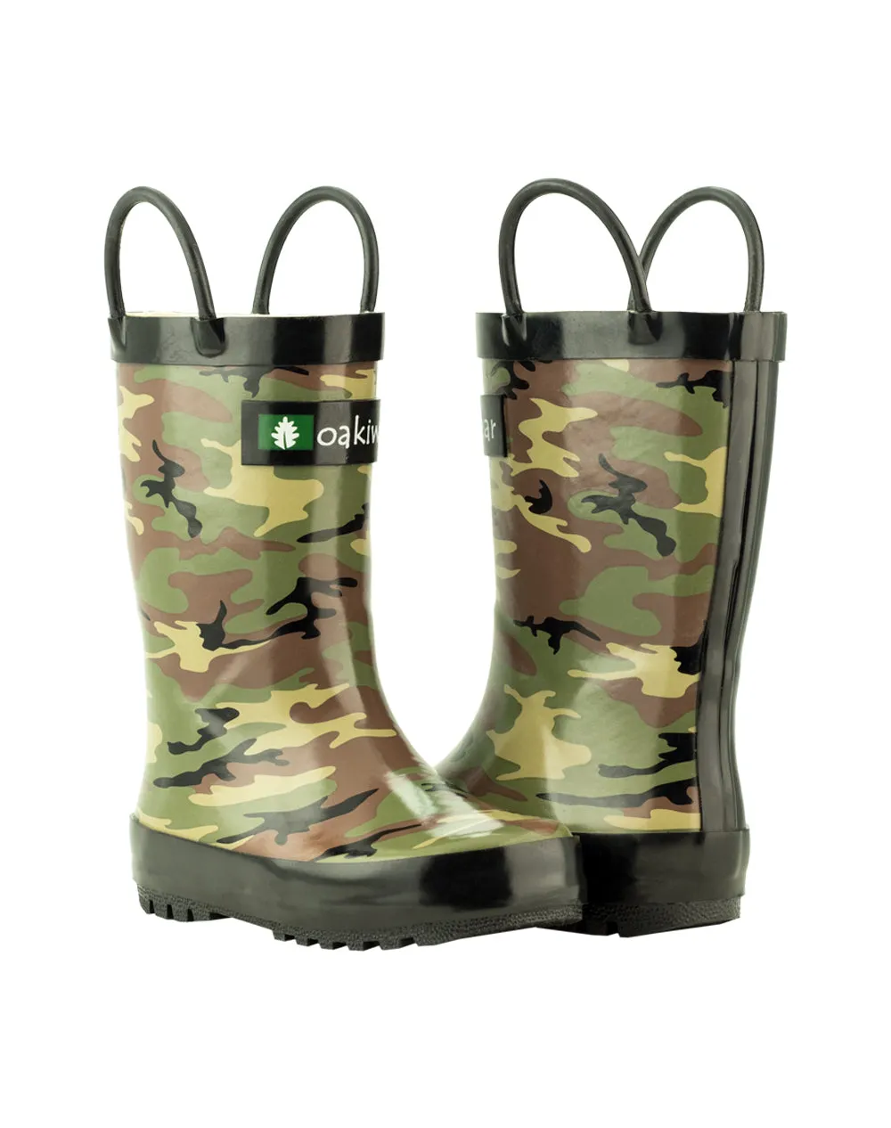 CHILDREN’S RUBBER RAIN BOOTS, ARMY CAMO