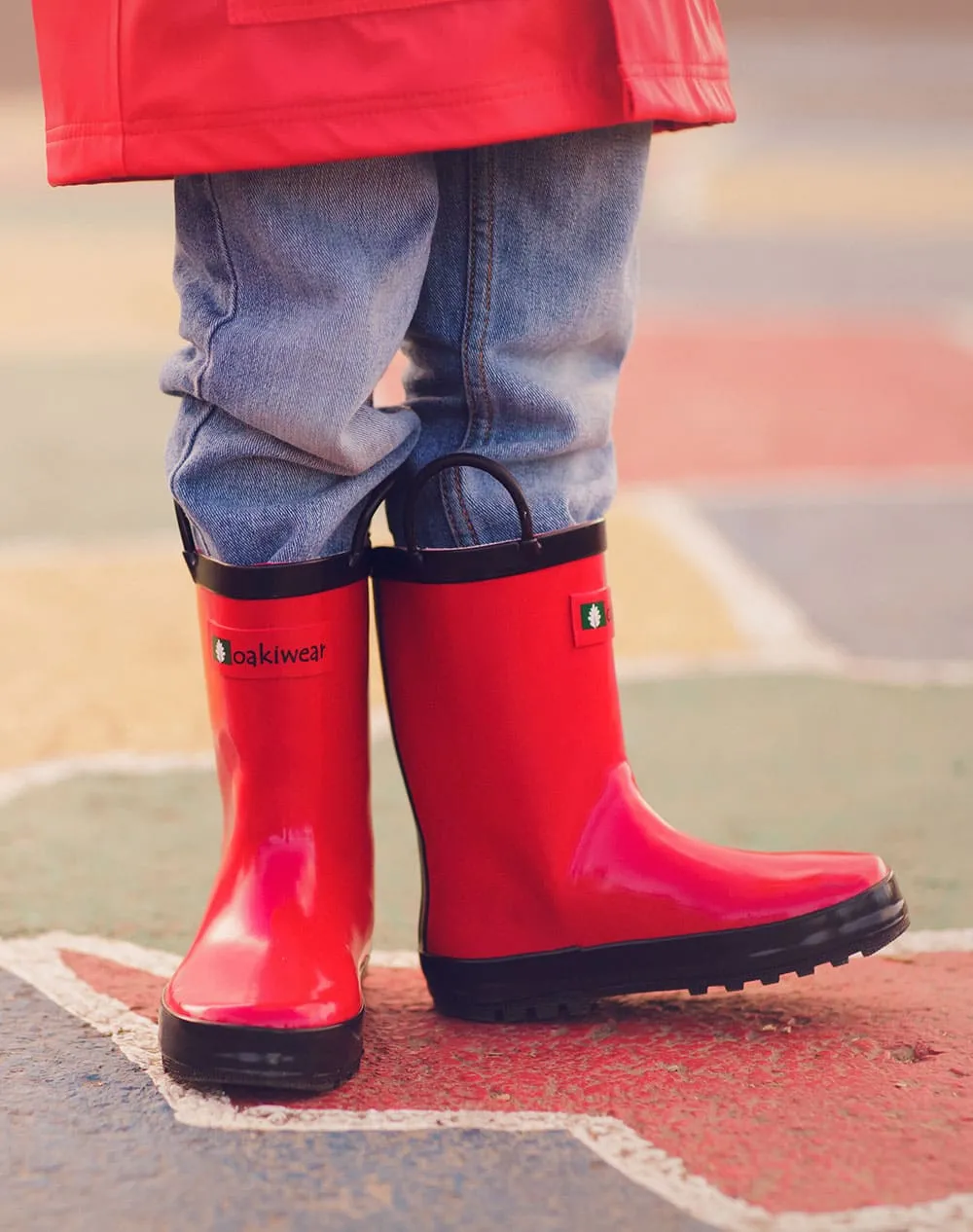 CHILDREN’S RUBBER RAIN BOOTS, FIERY RED