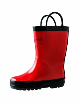 CHILDREN’S RUBBER RAIN BOOTS, FIERY RED