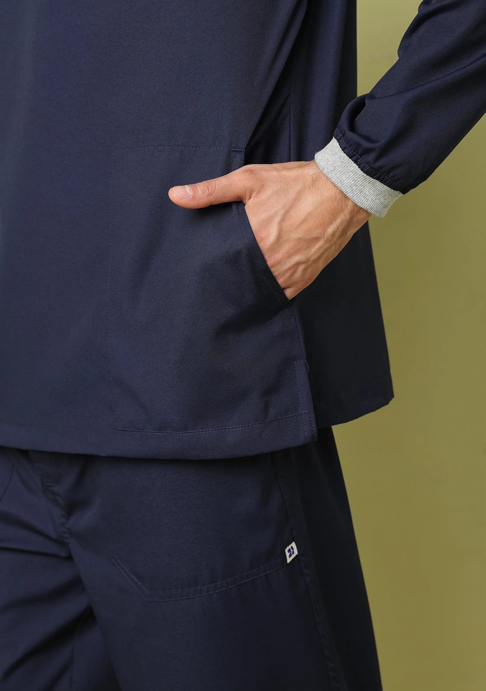 Classic Men's Longsleeves (Navy Blue) Scrub