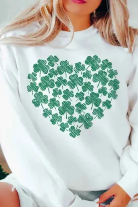 Clover Heart St Patricks Oversized Sweatshirt